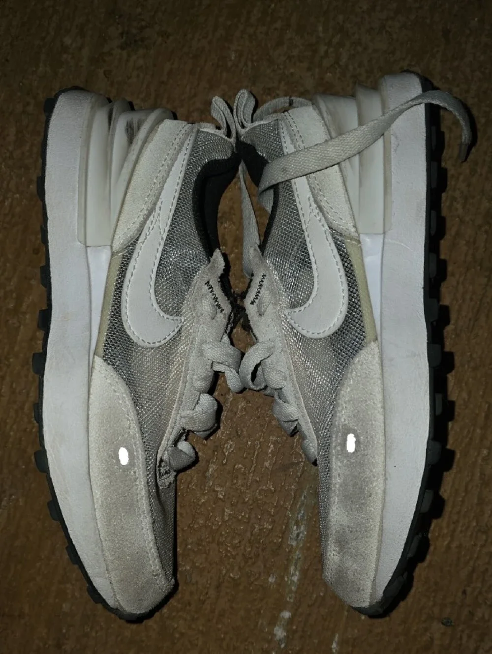 Nike Kids White and Light Gray Sneakers